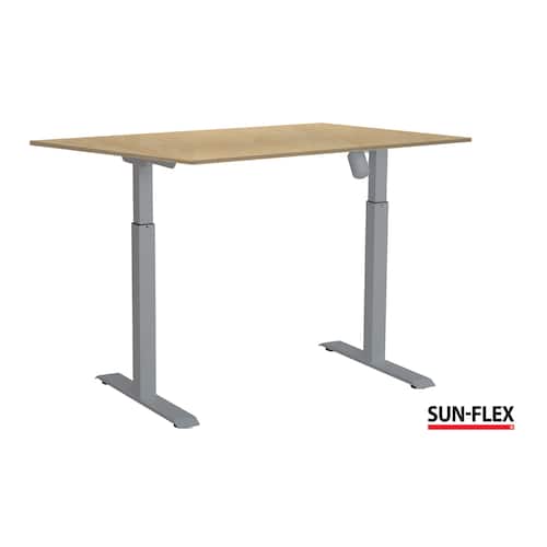 SUN-FLEX® Bord II höj/sänk 120×80 grå/björk