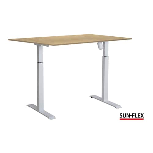 SUN-FLEX® Bord I höj/sänk 160x80 vit/björk