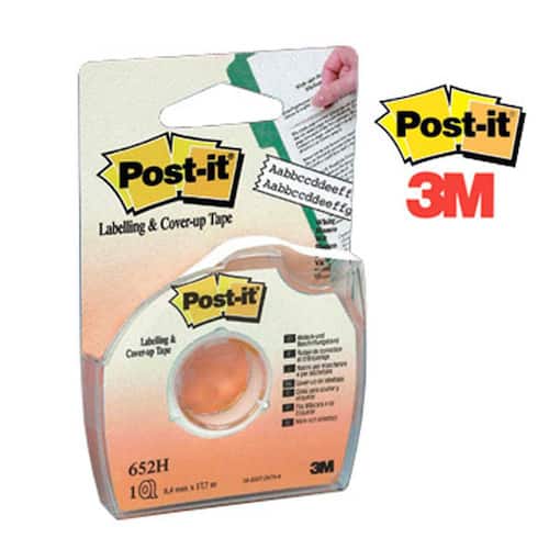 Post-it® Märk- och täcktejp 652H 8,4 mm x 17,7 m med handhållare