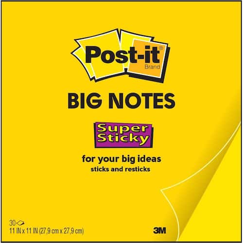 Post-it® Stora Super Sticky notisar BN11-EU 27,9×27,9cm 30 blad neongul