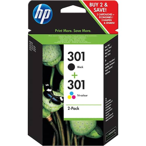 HP Bläckpatron 301 svart och färg kombinationsförpackning N9J72AE