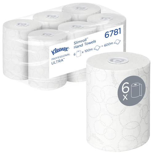 Kleenex® Pappershandduk Ultra Slimroll vit