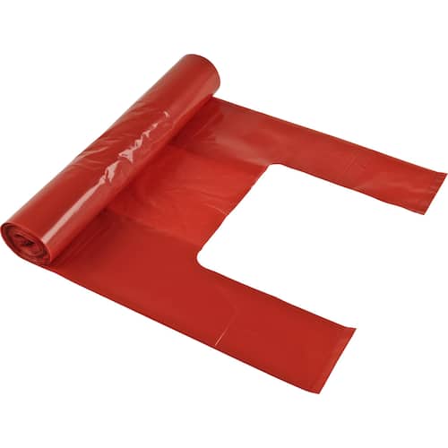 Läs mer om Polynova Papperskorgspåse PolyPRIMA återvinningsbar plast, för brännbart avfall, röda, 30 l, 28 x 58 cm