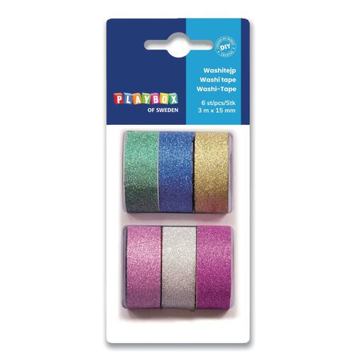 PLAYBOX Washitape glitter 6/FP