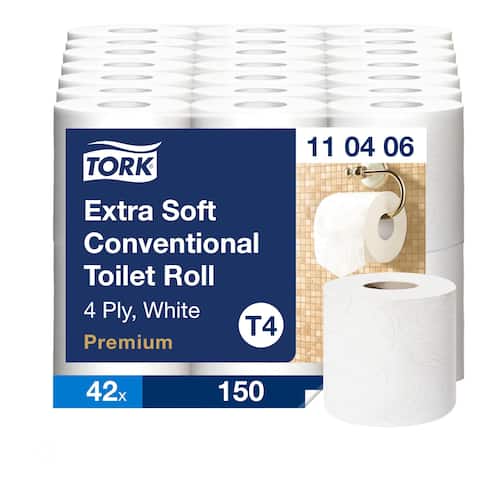 Läs mer om Tork Toalettpapper Premium T4 4-lag vit