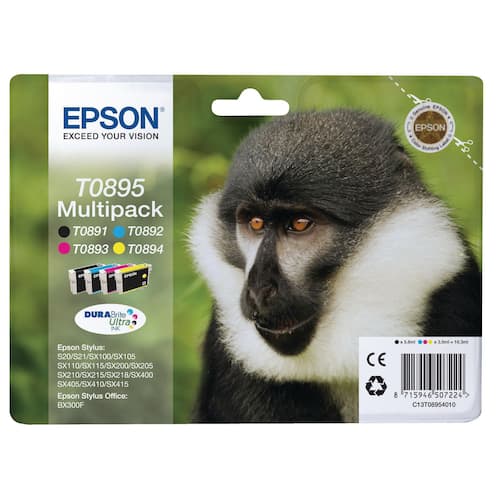 Epson Bläckpatron T0895 svart cyan magenta gul multiförpackning