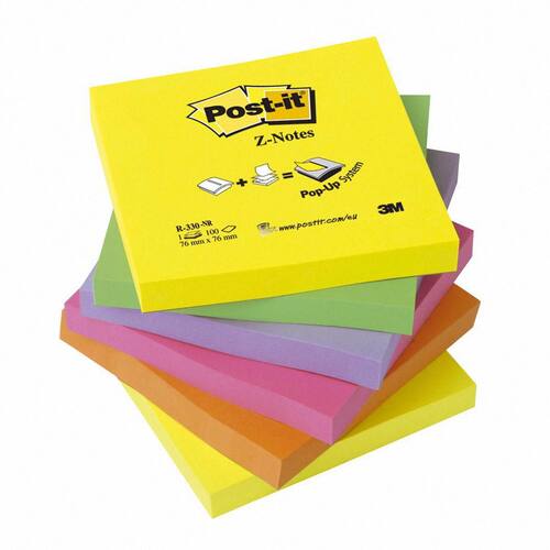 Post-it® Notes Z-block Rainbow 76x76mm