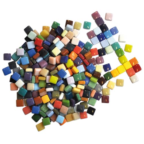 PLAYBOX Porslinsmosaik 10 x 10 mm olika färger