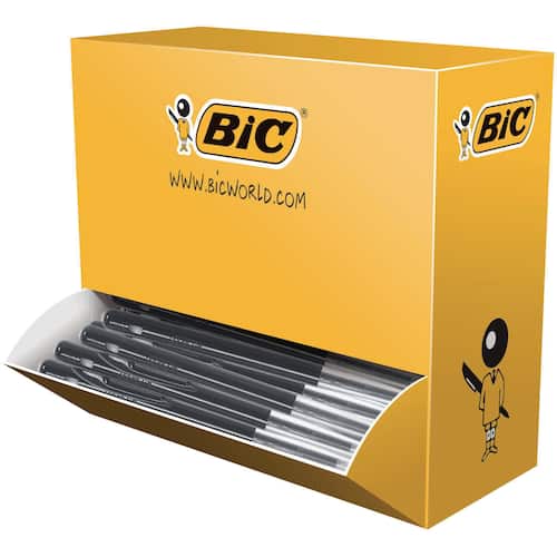 BIC® Kulpenna M10 Clic™ mediumspets på 1 mm svart skaft svart bläck