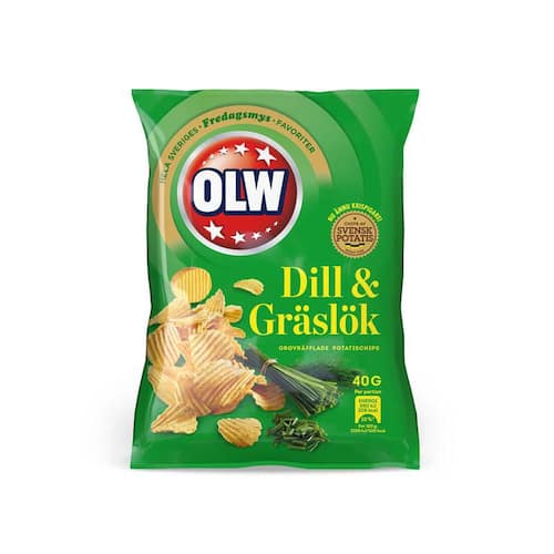 Läs mer om OLW Chips dill och gräslök 20x40g