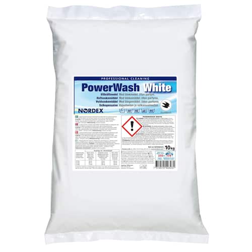 NORDEX Tvättmedel PowerWash pulver lågskummande vit 10kg