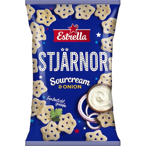 Läs mer om ESTRELLA Chips stjärnor socre/onio 85g