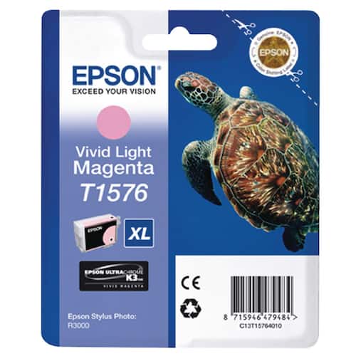 Epson Bläckpatron Turtle T1576 UltraChrome hög kapacitet levande ljus magenta singelförpackning C13T15764010