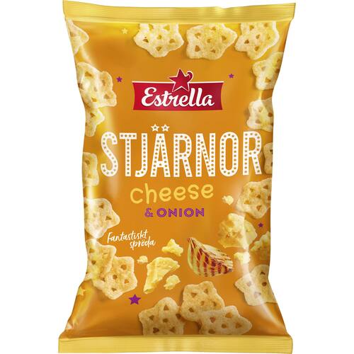 Läs mer om ESTRELLA Chips stjäror chee/onion 85g