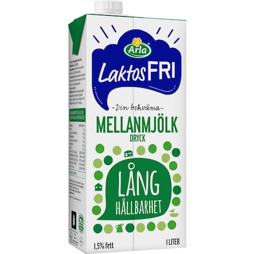 Arla Mjölk m. laktosf. lång håll. 1L 1,5%