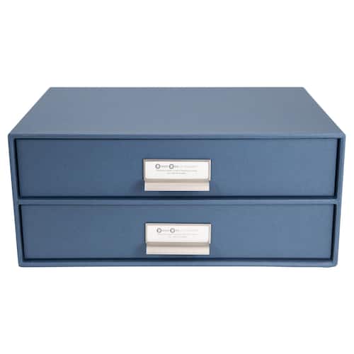 Bigso Box Skrivbordsbyrå kartong 2-lådor blå