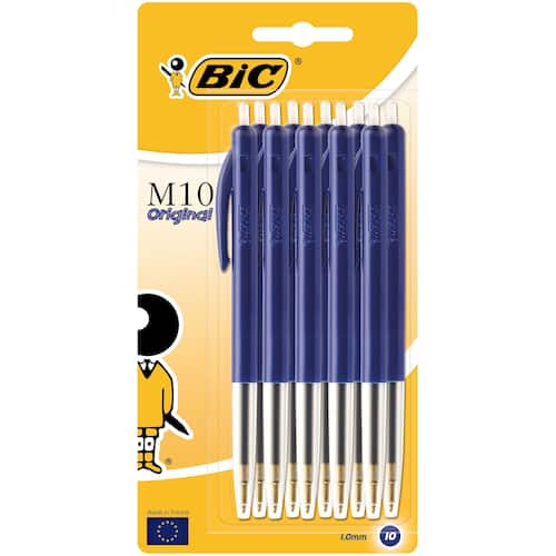 BIC® Kulpenna M10 Clic™ mediumspets 1 mm blå blister