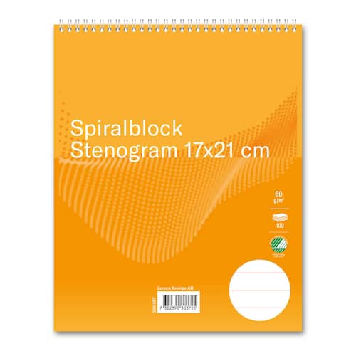 Spiralblock stenogram 170x210mm stödlinjer