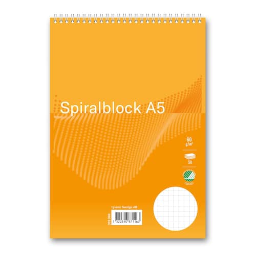 Non brand Spiralblock A5 60g 50 blad rutat