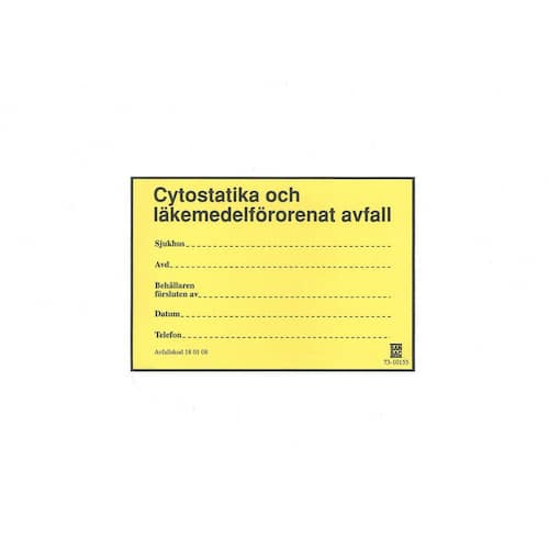 Non brand Etikett Cytostatika avfall