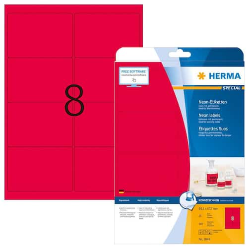 Herma Etikett 99,1×67,7mm Neon röd