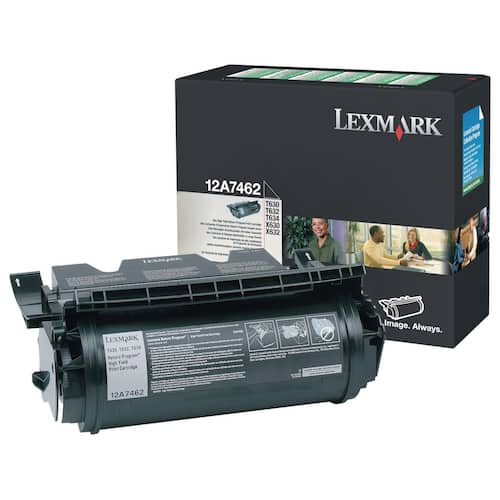 Lexmark Toner hög kapacitet svart singelförpackning 12A7462