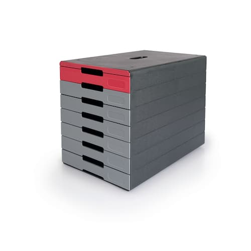 Läs mer om Durable Blankettbox Idealbox grå-röd