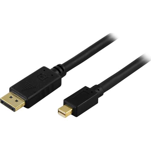 DELTACO DP-1121 DisplayPort-kabel Mini DisplayPort (hane) till DisplayPort (hane) 2 m svart