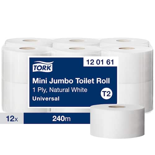 Tork Toalettpapper Universal Mini Jumbo T2 1-lagers 1 714 ark 94 mm Nature