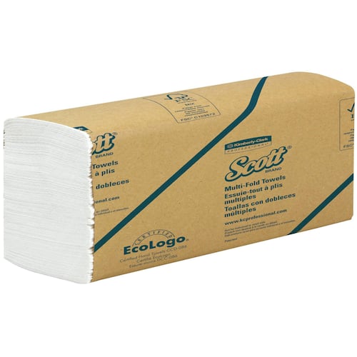Scott® Pappershanddukar vikta 1 lager 250 ark vita