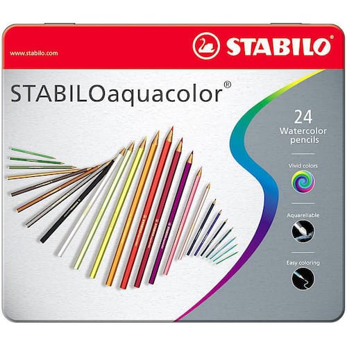 STABILO Färgpennor Aquacolor akvarell sexkantig pennkropp olika blyfärger