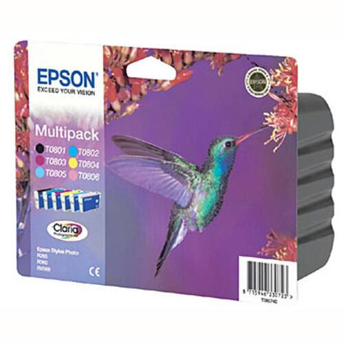 Epson Bläckpatron T0807 svart cyan ljus cyan magenta ljus magenta gul flerpack