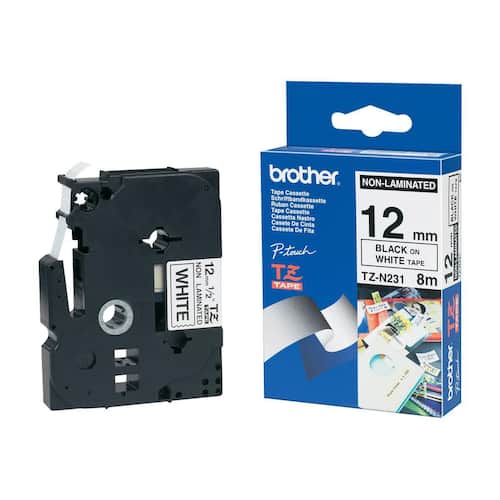 Brother Tape TZEN231 12mm svart på vit