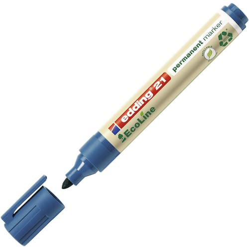 edding Märkpenna permanent 21 EcoLine kulspets 1,5–3 mm linjebredd blå