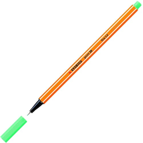 STABILO Fineliner Point 88® tunn spets orange pennkropp isgrönt bläck