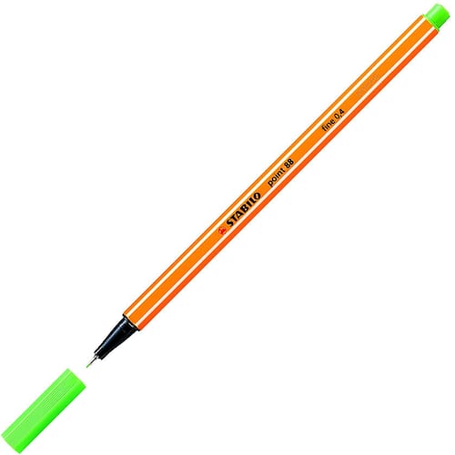 STABILO Fineliner Point 88® tunn spets orange pennkropp ljusgrönt bläck