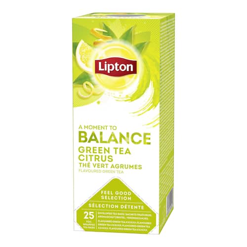 Läs mer om Lipton Te, grönt, citrus, 25 inslagna påsar