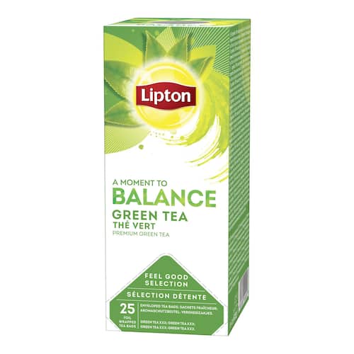 Läs mer om Lipton Te, grönt, äkta, 25 inslagna påsar