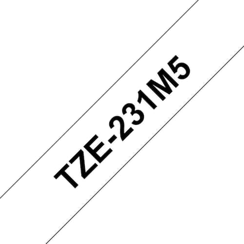 Brother Tape TZE231M5 12mm svart på vit 5/FP