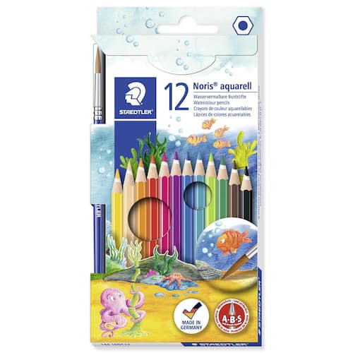Staedtler Akvarellpenna Noris Club 144 sexkantig pennkropp olika färger