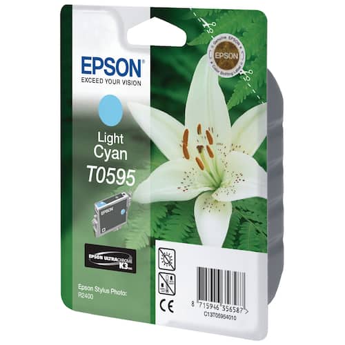 Epson Bläckpatron T0595 C13T05954010 Lily ULTRACHROME K3 ljus cyan singelförpackning