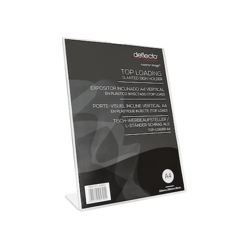 deflecto® Informationsställ akryl lut. A4 instick