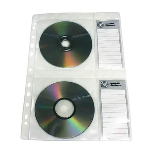 4 fack A4 CD/DVD-dokumentskydd jämn 11 hål genomskinlig