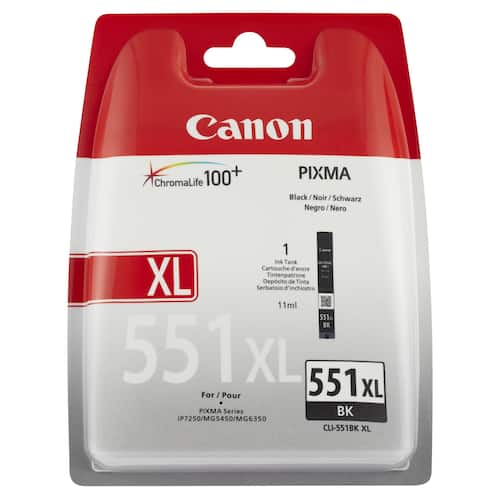 Canon Bläckpatron PIXMA CLI-551XL BK 6443B001 ChromaLife100+ svart singelförpackning hög kapacitet