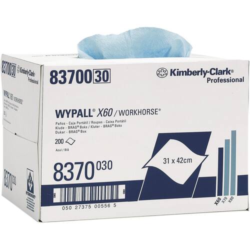 Läs mer om Wypall* X60 rengöringspappersservett, 1-lager, 200 ark, 317 mm, blå