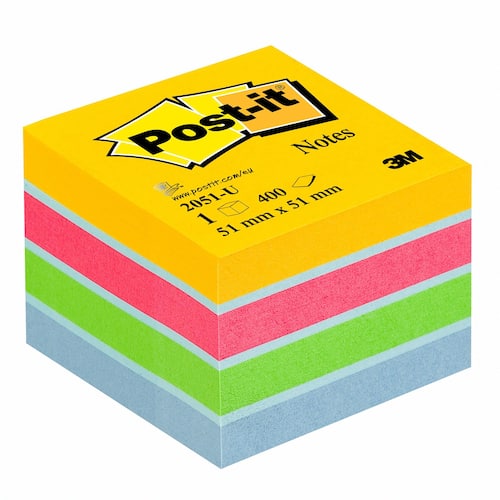 Post-it® Notes kub 76×76 450bl u.colours
