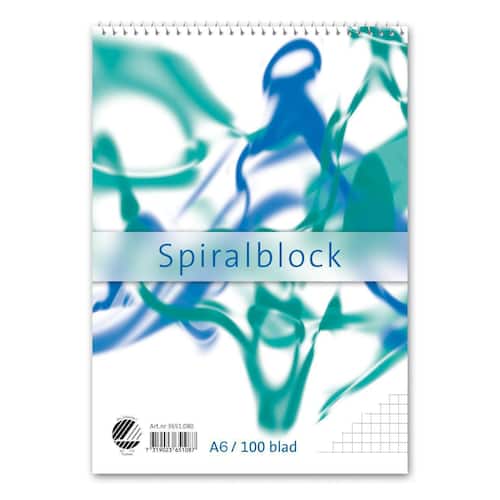 Non brand Spiralblock A6 60g 100 blad rutat