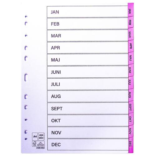 Non brand Register plastflik jan-dec rosa
