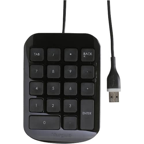 Läs mer om Targus Numeriskt tangentbord för datorn, numerisk knappsats, kabelanslutet, USB, svart, 25 x 127 x 89 mm