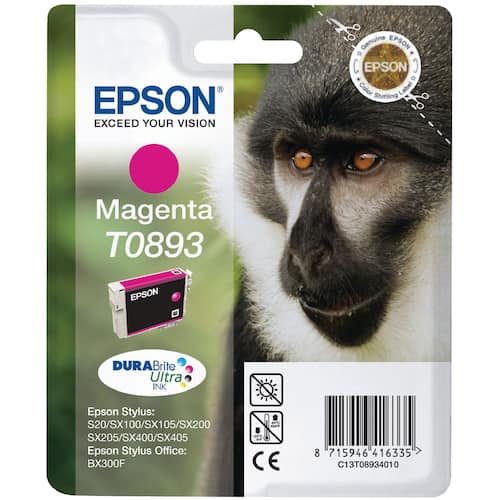 Epson Bläckpatron T0893 C13T08934010 Monkey DURABrite Ultra-bläck magenta singelförpackning